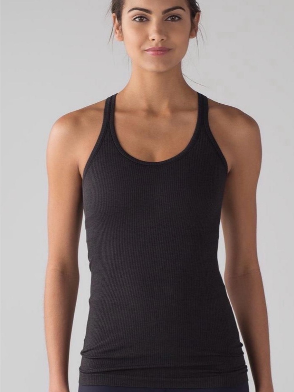 Lululemon Ebb to Street Tank Heathered Black Size 4